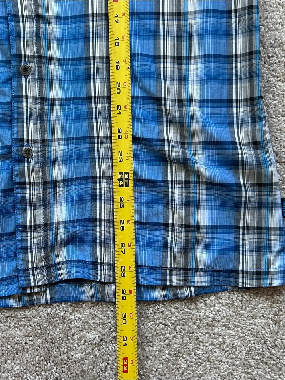 KUHL Eluxur Performance Shirt Mens Medium Blue Plaid Snap Button Hiking Gorpcore - Picture 5 of 9